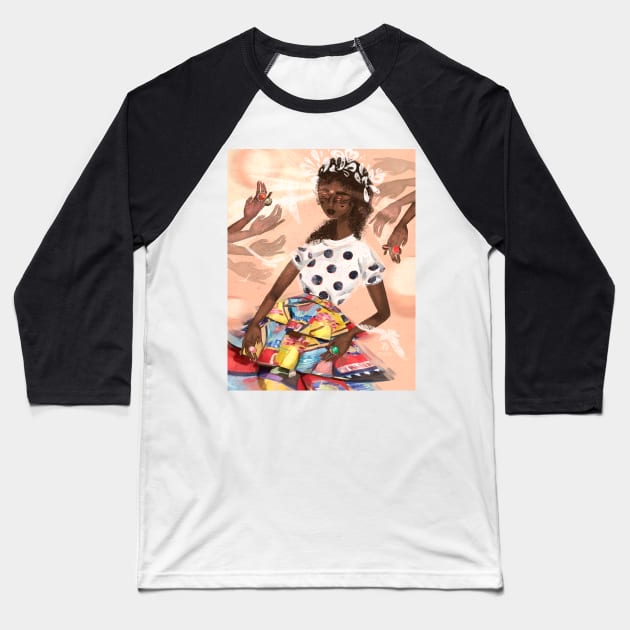 Fashion illustration Baseball T-Shirt by valentyna mohylei